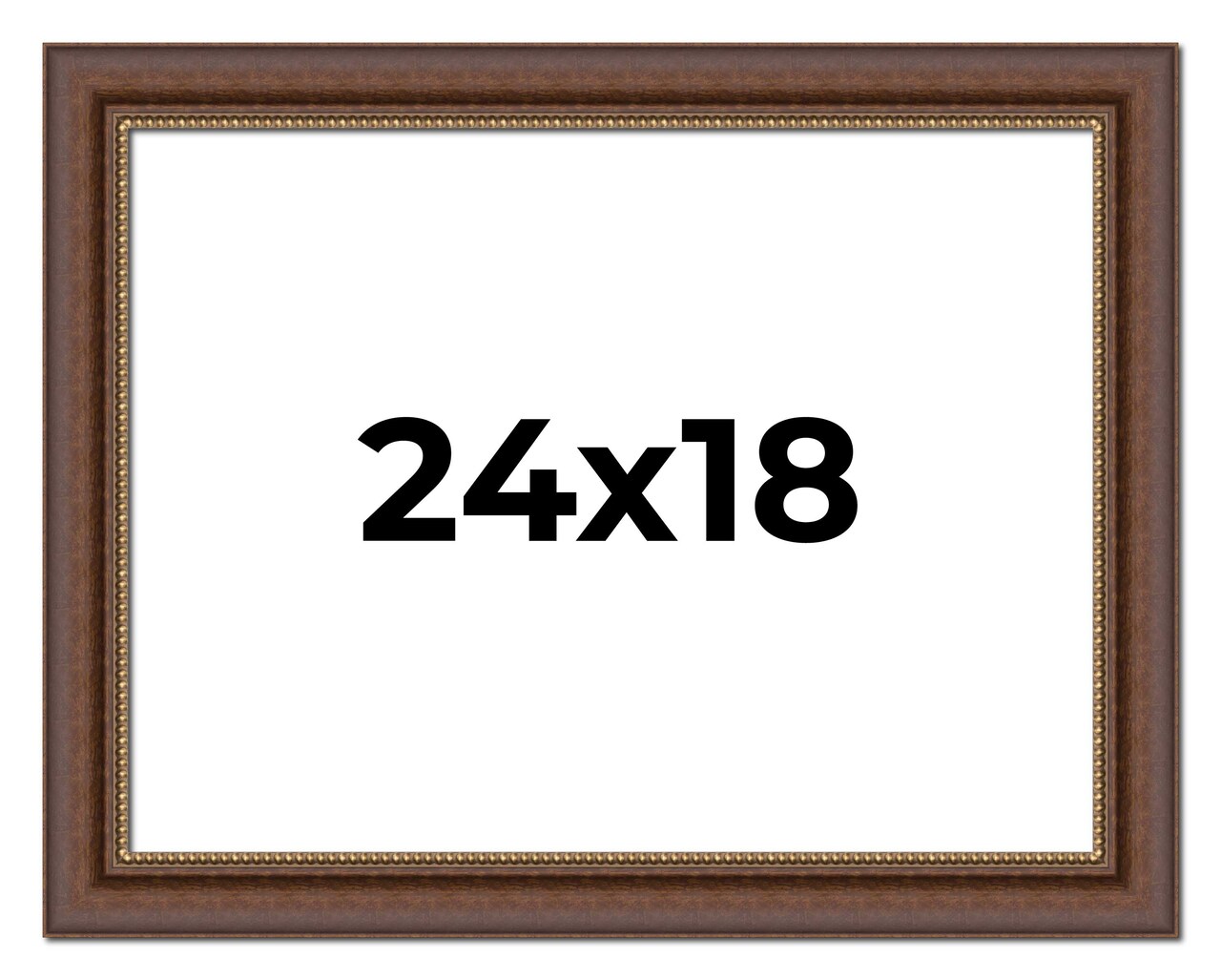 24x18 Traditional Brown Picture Frame - UV Acrylic, Foam Board Backing, Hanging Hardware